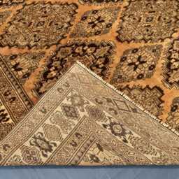 Handmade Baluchi Rug 4.4x6, Antique Look Afghan Wool Rug, Copper Orange Geometric Area Traditional Tribal For Bedroom Living Room - thumbnail 4