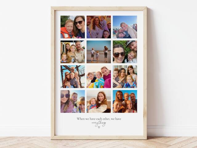 Personalized Family Photo Collage Print With Custom Quote - image 1