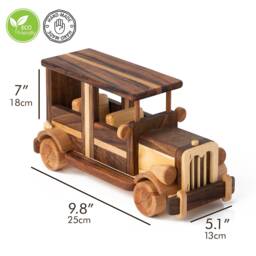 Handmade Wooden Retro Car Toy Personalized Name Engraving - thumbnail 2