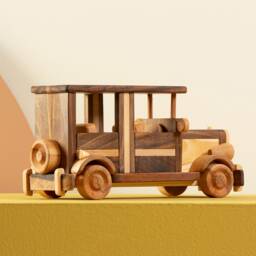 Handmade Wooden Retro Car Toy Personalized Name Engraving - thumbnail 3