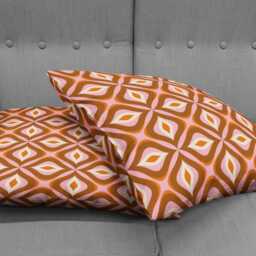 Retro Mid Century Cushion Cover With Pink, Brown & Orange Colours - thumbnail 3
