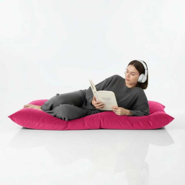 Bean Bag Plush Velvet Floor Cushion Hot Pink Square Pillow - image 1
