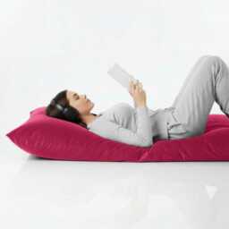 Bean Bag Plush Velvet Floor Cushion Hot Pink Square Pillow - thumbnail 2