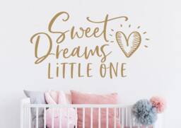 Sweet Dreams Little One Wall Decal, Nursery Decal Girl, Dreams Nursery - thumbnail 1