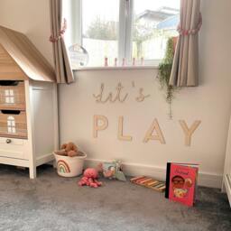 Let's Play Nursery Sign - Nursery Decor Play Room Sign Wooden Name Wall Art Children's Bedroom-Baby - thumbnail 3