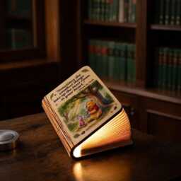 Winnie The Pooh Motivational Quote Book Lamp, Smallest Things Take Up Most Room Light, & Piglet Inspirational Decor, Lovers Gift - thumbnail 3