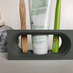 Customizable 3D Printed Toothbrush Holder Concrete Look Bathroom Decor - thumbnail 3