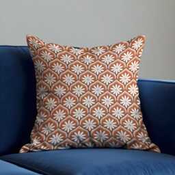 Retro Geometric Cushion Cover, Terracotta Pattern Decorative Throw Pillowcase, Mid Century Modern Case - thumbnail 3