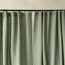 Moss Green Linen Curtains, Blackout Curtain Panels, Or Privacy Lined Curtains - thumbnail 3