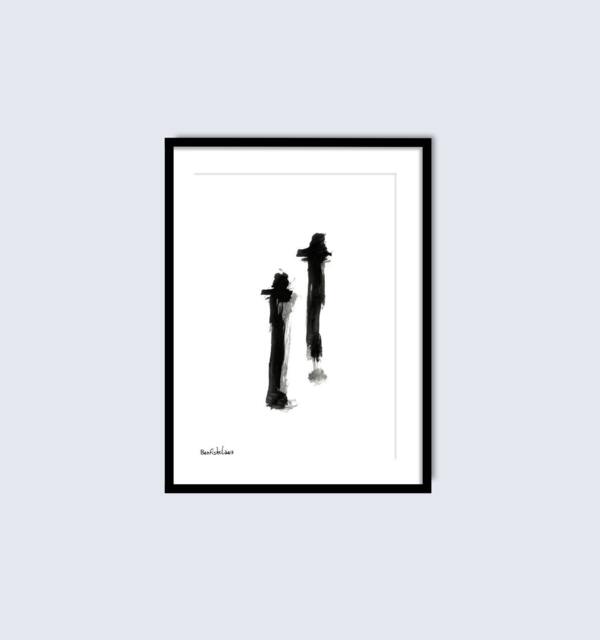 Framed Print, Black Print, & White Scandinavian, Minimalist , Modern Art, Valentines Day Gift, Bedroom Decor, Wall Art Prints - image 1