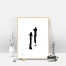 Framed Print, Black Print, & White Scandinavian, Minimalist , Modern Art, Valentines Day Gift, Bedroom Decor, Wall Art Prints - thumbnail 3