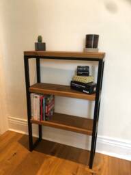 Industrial Shelving Unit - Sideboard Rustic Metal & Wood Bookcase - thumbnail 1