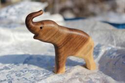 Handmade Wooden Elephant Toy Organic Wood Animal Play, Personalized