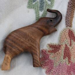 Handmade Wooden Elephant Toy Organic Wood Animal Play, Personalized - thumbnail 3
