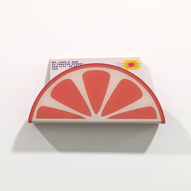 Grapefruit Slice Acrylic Wall Mail Holder - image 1