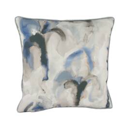Zoffany - Water Iris Ink/Charcoal Abstract Lily Cushion Cover Handmade Brushstroke Throw Pillow Designer Home Decor - thumbnail 2