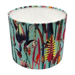Handmade Botanical Drum Lampshade With Duck Egg Velvet Fabric - thumbnail 1