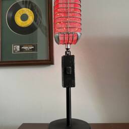 Handmade Retro Microphone Lamp Led Accent Light, Music Decor - thumbnail 4