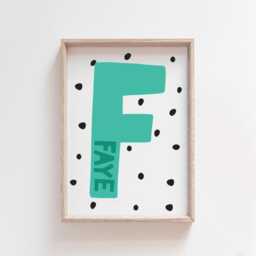Teal Personalised Name Print, Girls Bedroom Decor, Nursery Wall Art, Muted Colours, Playroom Prints, Art - thumbnail 2