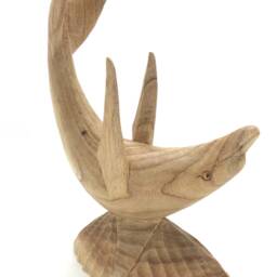 Hand Carved Bottle Holder - Dolphin - Suar Wood - thumbnail 4