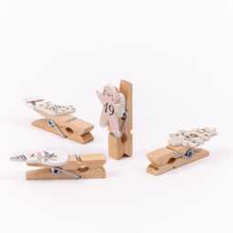 24 Mini Advent Calendar Pegs Numbered Make Your Own Craft Pink Stockings - thumbnail 1