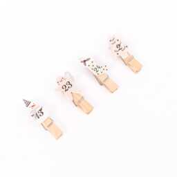 24 Mini Advent Calendar Pegs Numbered Make Your Own Craft Pink Stockings - thumbnail 2