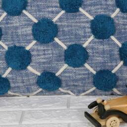 Teal Blue Tufted Pillow Cover - Modern Accent Pillowcase Lumbar Throw Bedroom Decor - thumbnail 3
