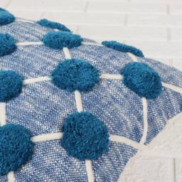 Teal Blue Tufted Pillow Cover - Modern Accent Pillowcase Lumbar Throw Bedroom Decor - thumbnail 2
