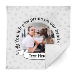 Paw Prints On My Heart - Memory Personalised Text & Photo Fleece Blanket - thumbnail 2