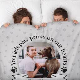 Paw Prints On My Heart - Memory Personalised Text & Photo Fleece Blanket - thumbnail 3