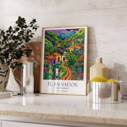 El Salvador Print, Travel Poster, North America Caribbean American Wall Art, Gift - thumbnail 3