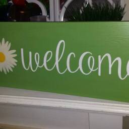 Welcome Porch Sign With Daisy Distressed Wood Patio Decor Rustic Primitive Summer Garden Spring Wall Hanging Housewarming Gift - thumbnail 3