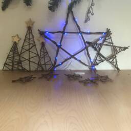 Willow Christmas Decorations Set's, Tree, Stars, Eco Friendly, Wicker Decorations - thumbnail 3