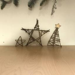 Willow Christmas Decorations Set's, Tree, Stars, Eco Friendly, Wicker Decorations - thumbnail 2