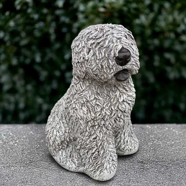 Stone English Dog Statue Concrete Shaggy Sculpture Outdoor Sheepdog Figurine Cement Ornament Handmade Lover Gift - image 1