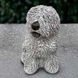 Stone English Dog Statue Concrete Shaggy Sculpture Outdoor Sheepdog Figurine Cement Ornament Handmade Lover Gift - thumbnail 4