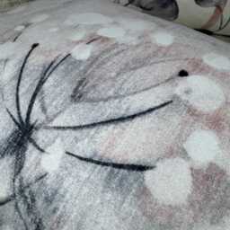 Handmade Floral Cushion Cover White Pink Blue Poppy Design - 12x20 - thumbnail 3