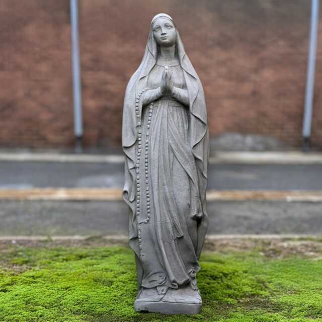 Concrete Virgin Mary Figurine Stone Holy Mother Sculpture Large Cement Madonna Statue Garden Religious Ornament Handmade Catholic Art Gift - image 1