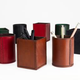 Leather Desk Cup - Hand Stitched - thumbnail 3
