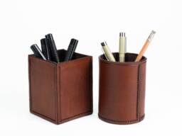 Leather Desk Cup - Hand Stitched - thumbnail 1