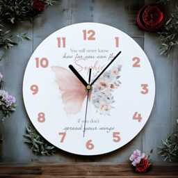 Personalised Butterfly Clock Acrylic Nursery Decor, Girl's Room Gift - thumbnail 3