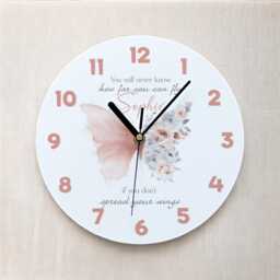 Personalised Butterfly Clock Acrylic Nursery Decor, Girl's Room Gift - thumbnail 2