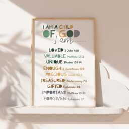 Set Of 3 Christian Bible Affirmations For Kids, Sunday School Kids Room Wall Art, Child God Print, Nursery Decor, Verse Prints - thumbnail 3