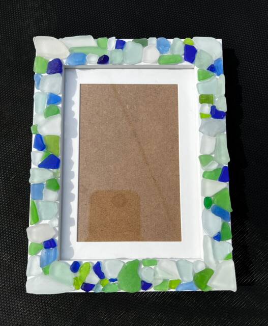 Sea Glass Picture Frame Coastal Decor, Beach House Gift - image 1