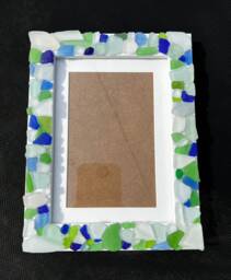 Sea Glass Picture Frame Coastal Decor, Beach House Gift - thumbnail 1
