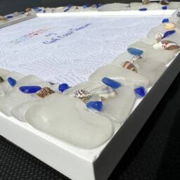 Sea Glass Picture Frame Coastal Decor, Beach House Gift - thumbnail 3