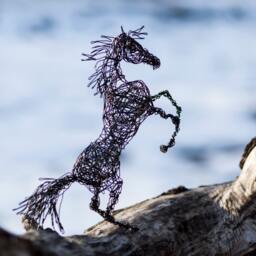 Wire Sculpture, Birthday Gift, Horses, Horse Decor, Art Set, Wild Horses Figurine, Two Animal Figures, Gift For Him - thumbnail 3