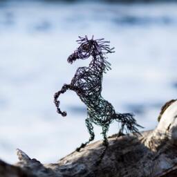Wire Sculpture, Birthday Gift, Horses, Horse Decor, Art Set, Wild Horses Figurine, Two Animal Figures, Gift For Him - thumbnail 2