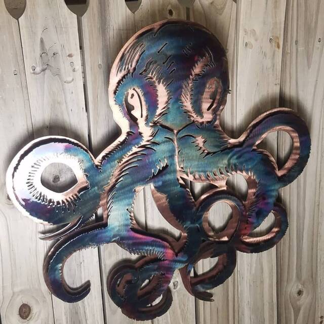 Octopus Metal Wall Art, Sea Life D??cor, Ocean Art - image 1