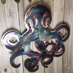Octopus Metal Wall Art, Sea Life D??cor, Ocean Art - thumbnail 1